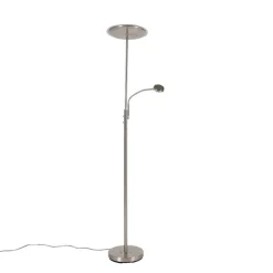 Moderne vloerlamp staal incl. LED dimbaar met leesarm - Strela
