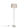 Moderne vloerlamp staal met taupe kap 45 cm - Simplo