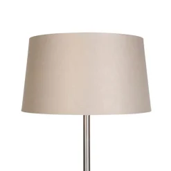 Moderne vloerlamp staal met taupe kap 45 cm - Simplo