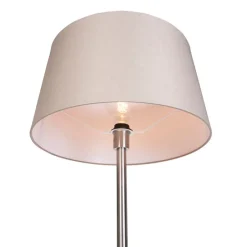 Moderne vloerlamp staal met taupe kap 45 cm - Simplo