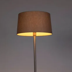 Moderne vloerlamp staal met taupe kap 45 cm - Simplo