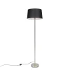 Moderne vloerlamp staal met zwarte kap 45 cm - Simplo