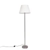 Moderne vloerlamp staal met witte plisse kap 45 cm - Simplo