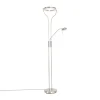 Moderne vloerlamp staal met leesarm incl. LED en dimmer - Divo