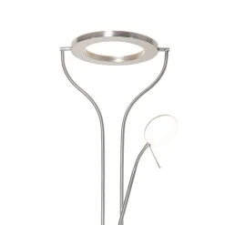 Moderne vloerlamp staal met leesarm incl. LED en dimmer - Divo