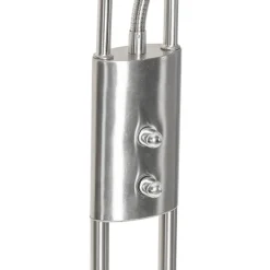 Moderne vloerlamp staal met leesarm incl. LED en dimmer - Divo