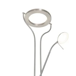 Moderne vloerlamp staal met leesarm incl. LED en dimmer - Divo