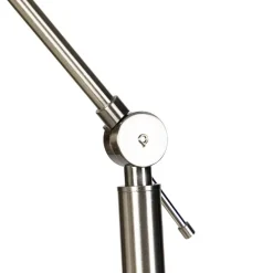 Moderne vloerlamp staal met kap zwart linnen 45 cm - Editor