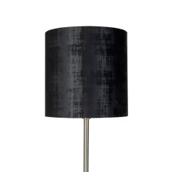 Moderne vloerlamp staal met kap zwart 40 cm- Simplo