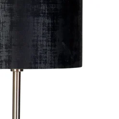 Moderne vloerlamp staal met kap zwart 40 cm- Simplo