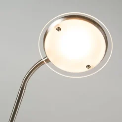 Moderne vloerlamp staal met leeslamp incl. LED - Eva