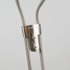 Moderne vloerlamp staal met leeslamp incl. LED - Eva