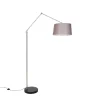 Moderne vloerlamp staal met kap donkergrijs 45 cm - Editor