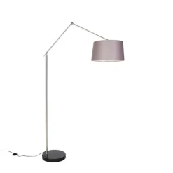 Moderne vloerlamp staal met kap donkergrijs 45 cm - Editor