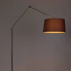 Moderne vloerlamp staal met kap donkergrijs 45 cm - Editor