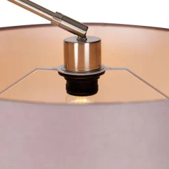 Moderne vloerlamp staal met kap donkergrijs 45 cm - Editor