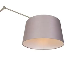 Moderne vloerlamp staal met kap donkergrijs 45 cm - Editor