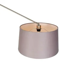 Moderne vloerlamp staal met kap donkergrijs 45 cm - Editor