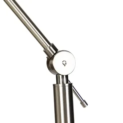 Moderne vloerlamp staal met kap donkergrijs 45 cm - Editor