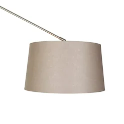 Moderne vloerlamp staal met kap taupe 45 cm - Editor