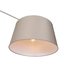 Moderne vloerlamp staal met kap taupe 45 cm - Editor