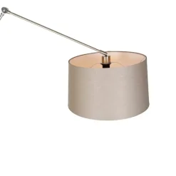 Moderne vloerlamp staal met kap taupe 45 cm - Editor