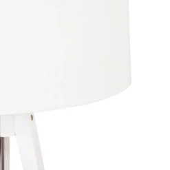 Moderne vloerlamp tripod wit met kap wit 50 cm - Tripod Classic