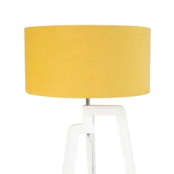 Moderne vloerlamp wit met mais kap 50 cm - Puros