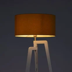Moderne vloerlamp wit met mais kap 50 cm - Puros