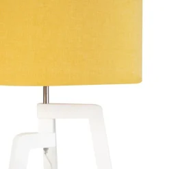 Moderne vloerlamp wit met mais kap 50 cm - Puros