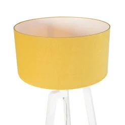 Moderne vloerlamp wit met mais kap 50 cm - Puros