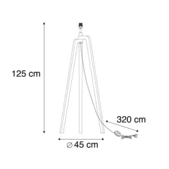 Moderne vloerlamp wit zonder kap - Puros