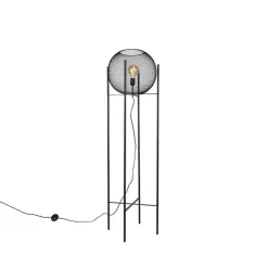 Moderne vloerlamp zwart - Mesh Ball