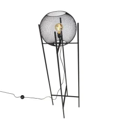 Moderne vloerlamp zwart - Mesh Ball