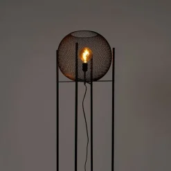 Moderne vloerlamp zwart - Mesh Ball