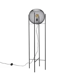 Moderne vloerlamp zwart - Mesh Ball