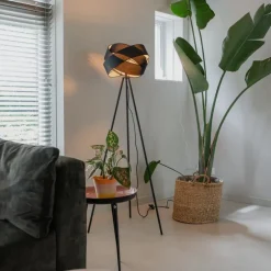 Moderne vloerlamp zwart - Cloth