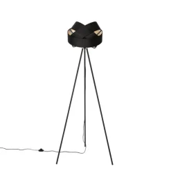 Moderne vloerlamp zwart - Cloth