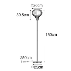 Moderne vloerlamp zwart - Saffira