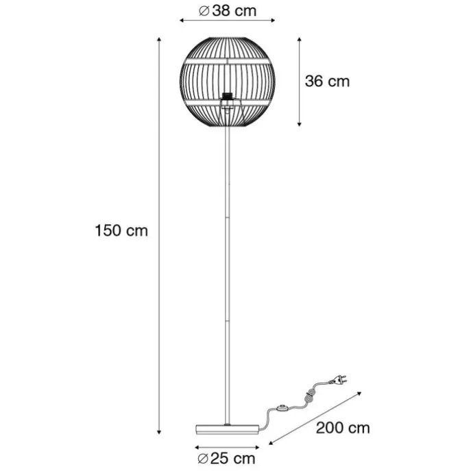 Moderne vloerlamp zwart - Sphaera