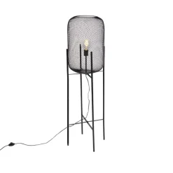 Moderne vloerlamp zwart 135cm - Bliss Mesh