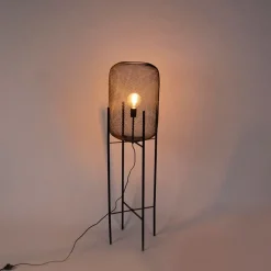 Moderne vloerlamp zwart 135cm - Bliss Mesh