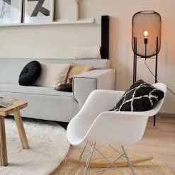 Moderne vloerlamp zwart 135cm - Bliss Mesh