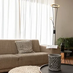 Moderne vloerlamp zwart incl. LED met leesarm - Divine