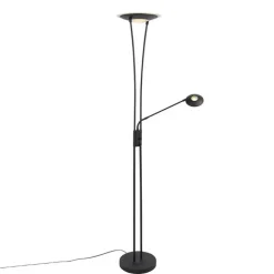 Moderne vloerlamp zwart incl. LED met leesarm - Ibiza
