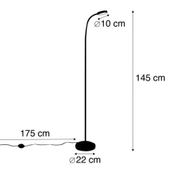 Moderne vloerlamp zwart incl. LED verstelbaar - Trax