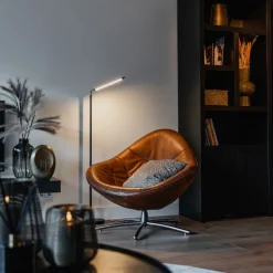 Moderne vloerlamp zwart incl. LED met touch dimmer - Berdien