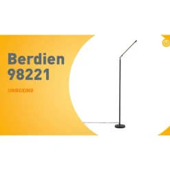 Moderne vloerlamp zwart incl. LED met touch dimmer - Berdien