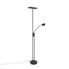 Moderne vloerlamp zwart incl. LED en dimmer met leeslamp - Jazzy