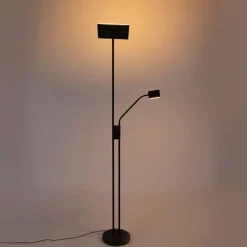 Moderne vloerlamp zwart incl. LED en dimmer met leeslamp - Jazzy